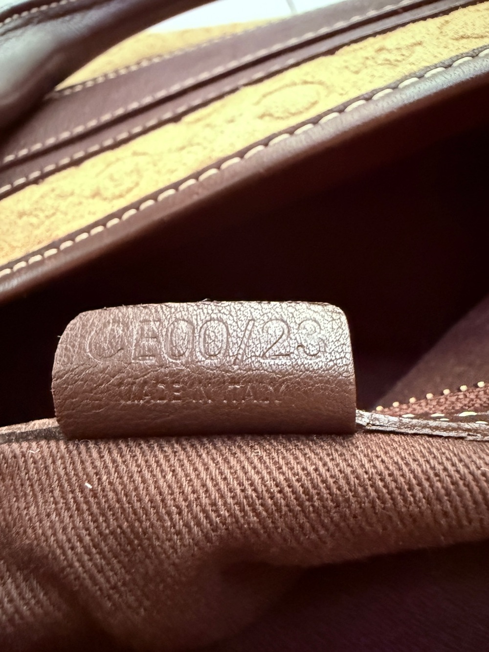 Celine | Vintage Boogie Bag in Tan C Macadam Embossed Suede - Picture 8 of 15